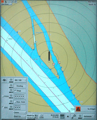 Elektronikus folyami hajózási térkép részlete